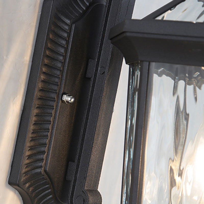Tradisjonell europeisk vanntett aluminium glass oktagon sylinder 1-lykt vegglampe for hage | Luvikno