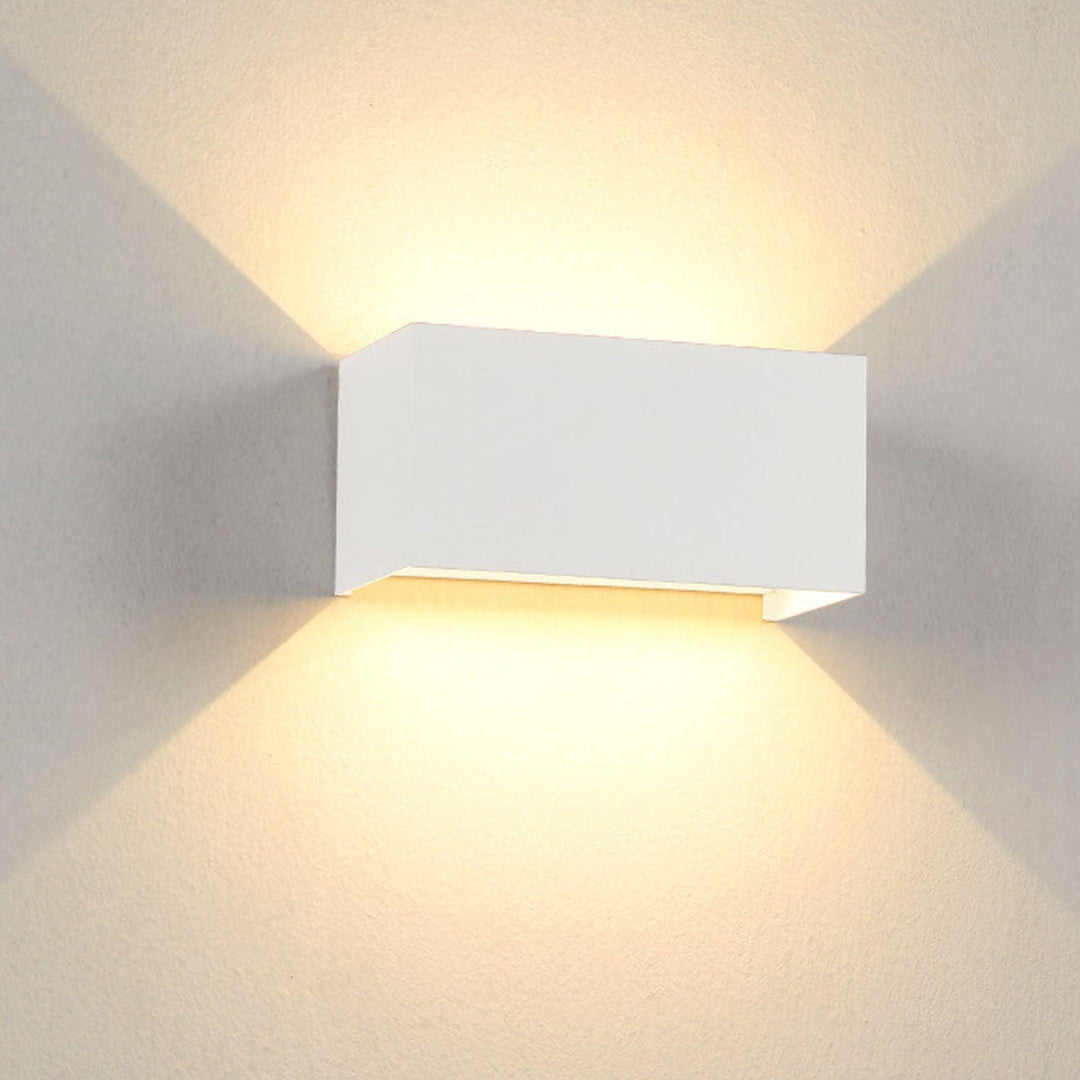 Moderne Utendørs Vannavstøtende Rektangulær LED Opp og Ned Belyst Utendørs Vegglampe | Luvikno