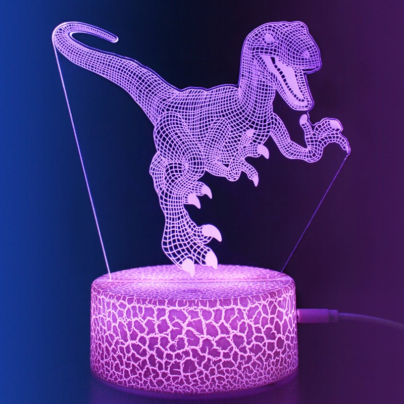 Nattelys LED farge dinosaur med fjernkontroll flere stilarter | Luvikno