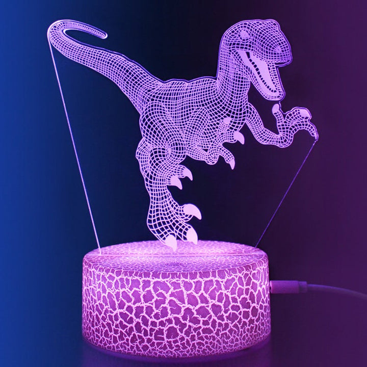 Nattelys LED farge dinosaur med fjernkontroll flere stilarter | Luvikno