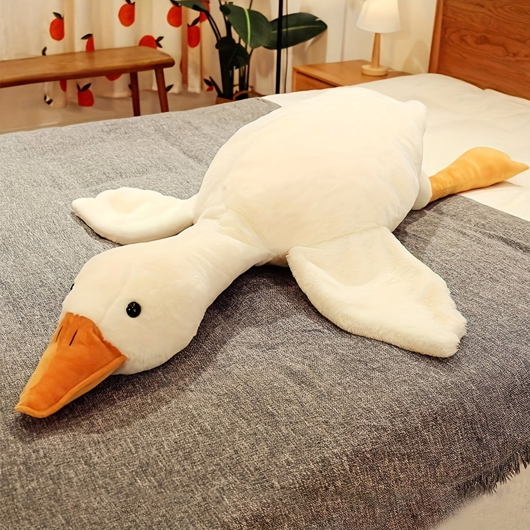 Soft White Duck Plush Toy - Large Swan/Gander Toy, Fluffy Floor Mat for Nursery and Home Decor | Luvikno