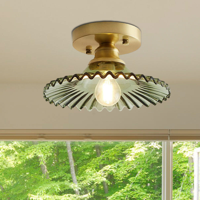 Taklampe Vintage Glass Flushmount Fixture Luvikno