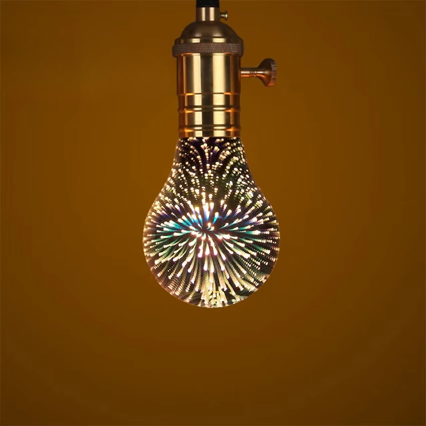 3D Starburst LED-pære – Vintage Edison fyrverkeri lys – E27 Luvikno
