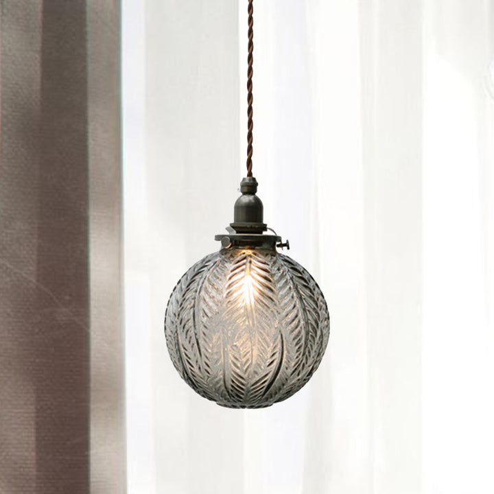 Pendellampe med vintage glasskuppel Luvikno