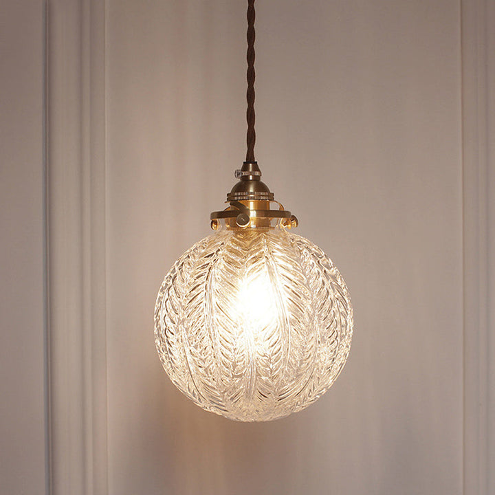 Pendellampe med vintage glasskuppel Luvikno