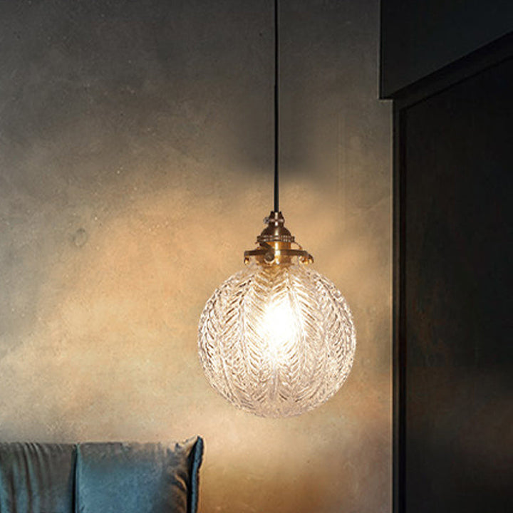 Pendellampe med vintage glasskuppel Luvikno