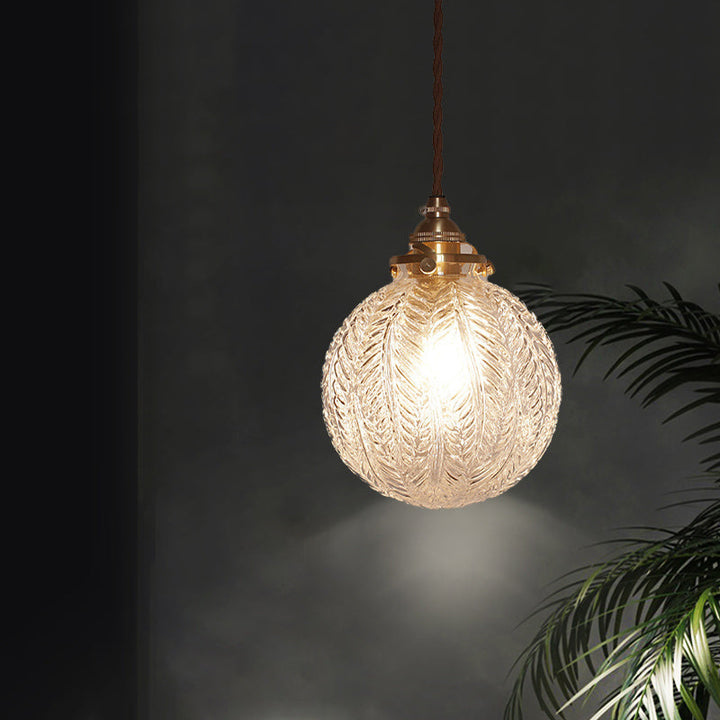 Pendellampe med vintage glasskuppel Luvikno