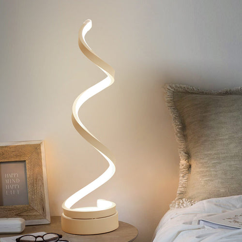 SpiraLuxe – Moderne LED Bordlampe med Spiral Design Luvikno