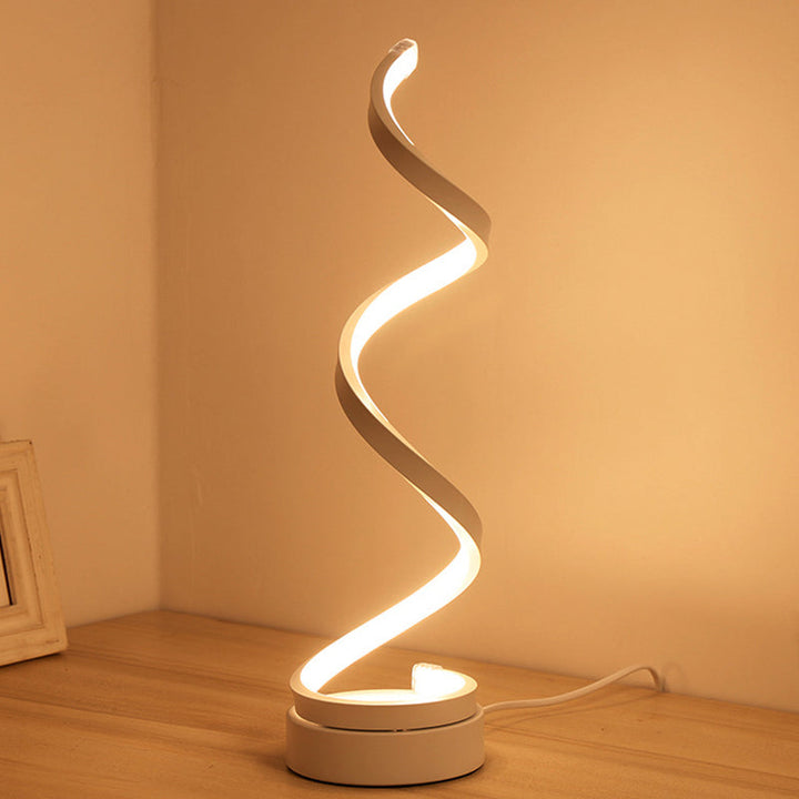 SpiraLuxe – Moderne LED Bordlampe med Spiral Design Luvikno