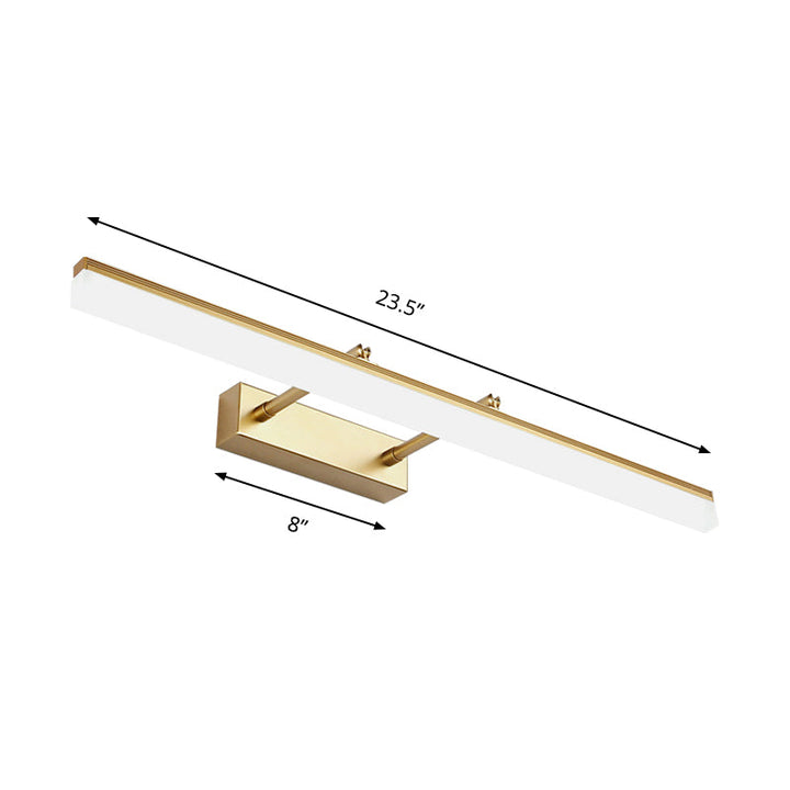 16"/19.5" W Rektangulær Vegglampe Belysning Modernistisk Stil Akryl LED Badlys i Gull, Varme/Hvit Lys | Luvikno