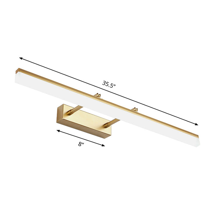 16"/19.5" W Rektangulær Vegglampe Belysning Modernistisk Stil Akryl LED Badlys i Gull, Varme/Hvit Lys | Luvikno
