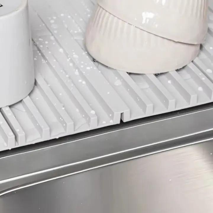 WaterDrain – Sammenleggbar Silikonmatte for Tørring og Beskyttelse av Arbeidsoverflater Luvikno