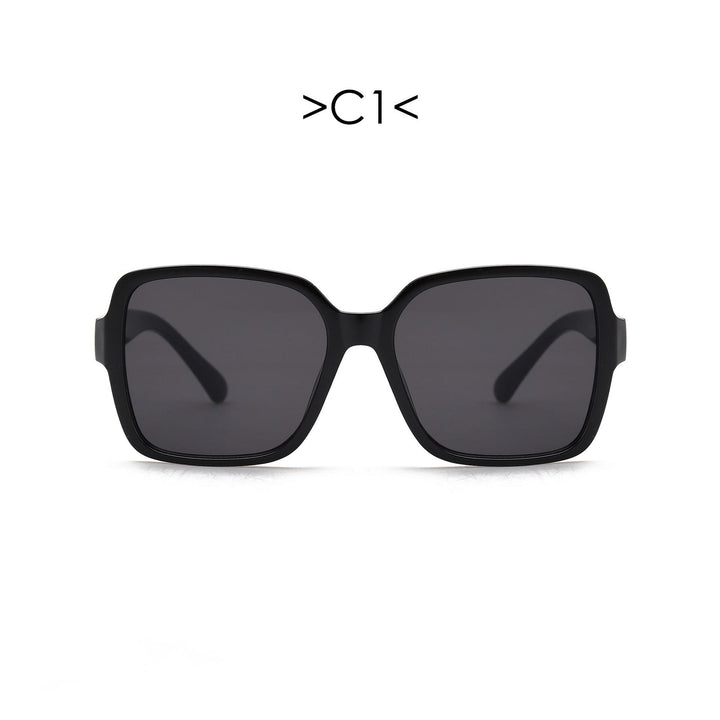 Dame oversized solbrille med geometrisk design Luvikno