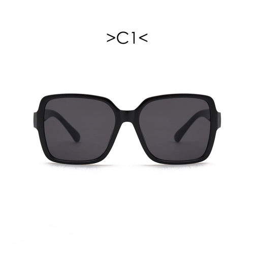 Dame oversized solbrille med geometrisk design Luvikno