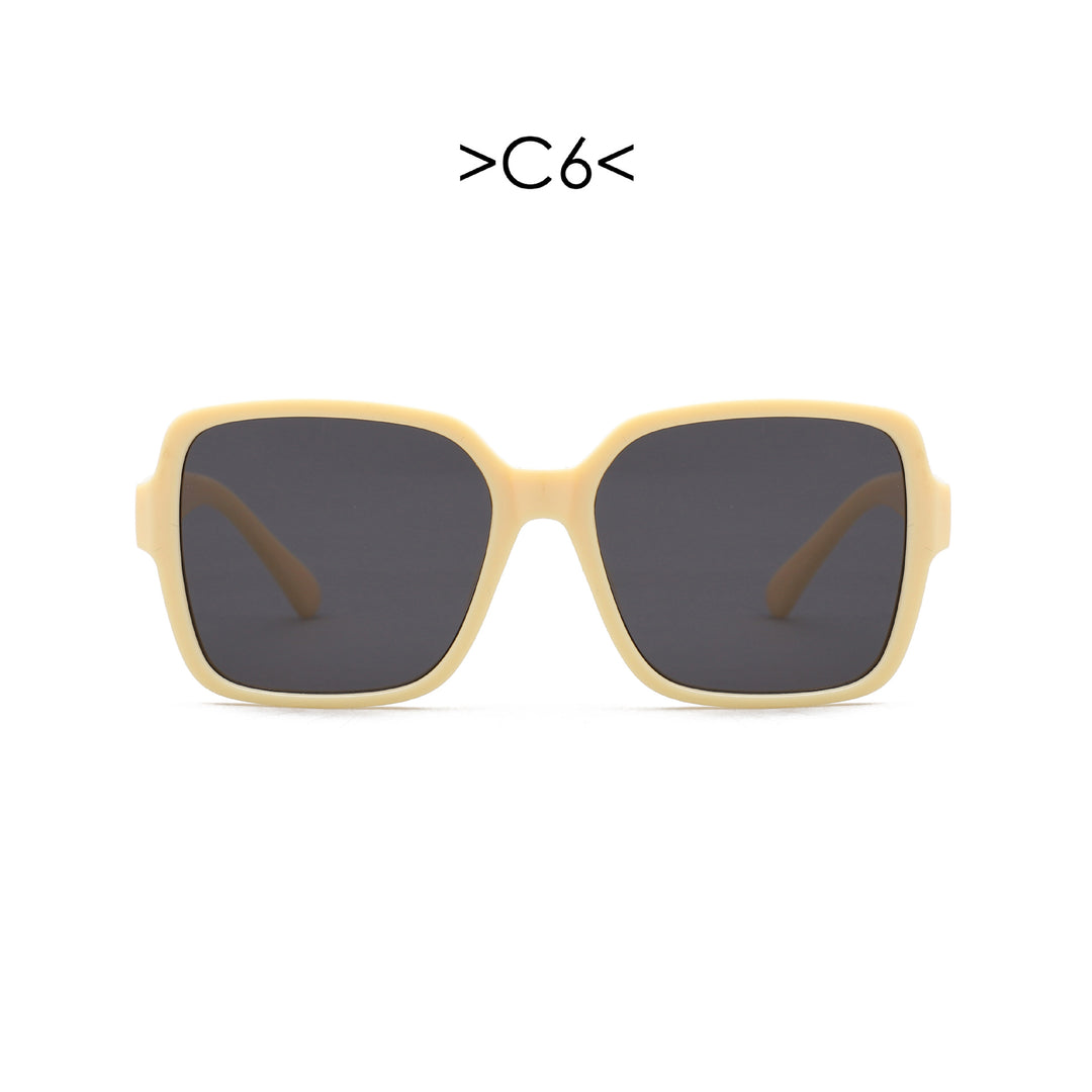 Dame oversized solbrille med geometrisk design Luvikno