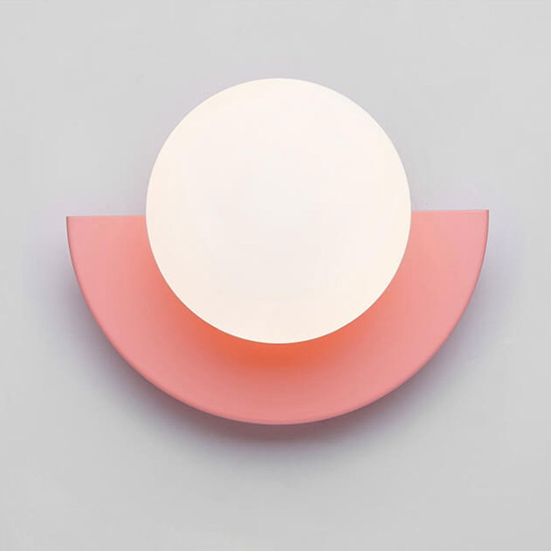 Glass Globe Wall Light with Colourful Base Luvikno
