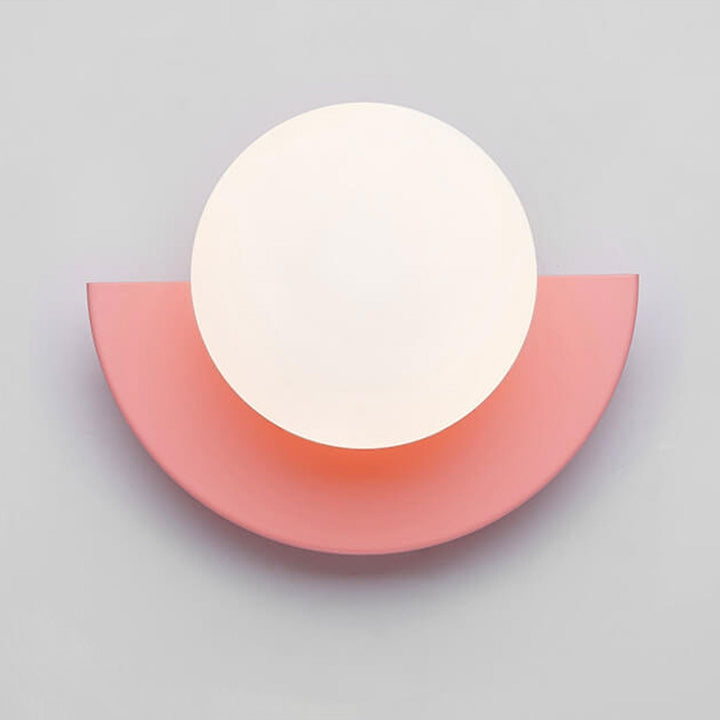 Glass Globe Wall Light with Colourful Base Luvikno