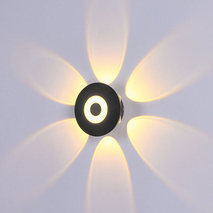Moderne skandinavisk aluminium rund skjerm LED vegglampe for utendørs patio | Luvikno