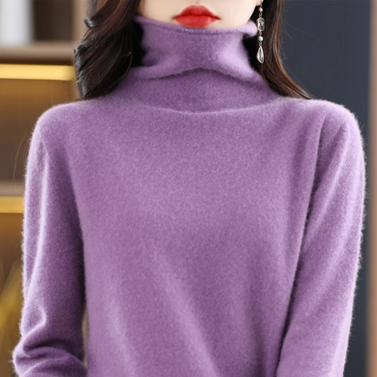 Luvik | Luksus Cashmere Neule Naisille Pehmeä Pystypaitapusero, Lämmin & Tyylikäs