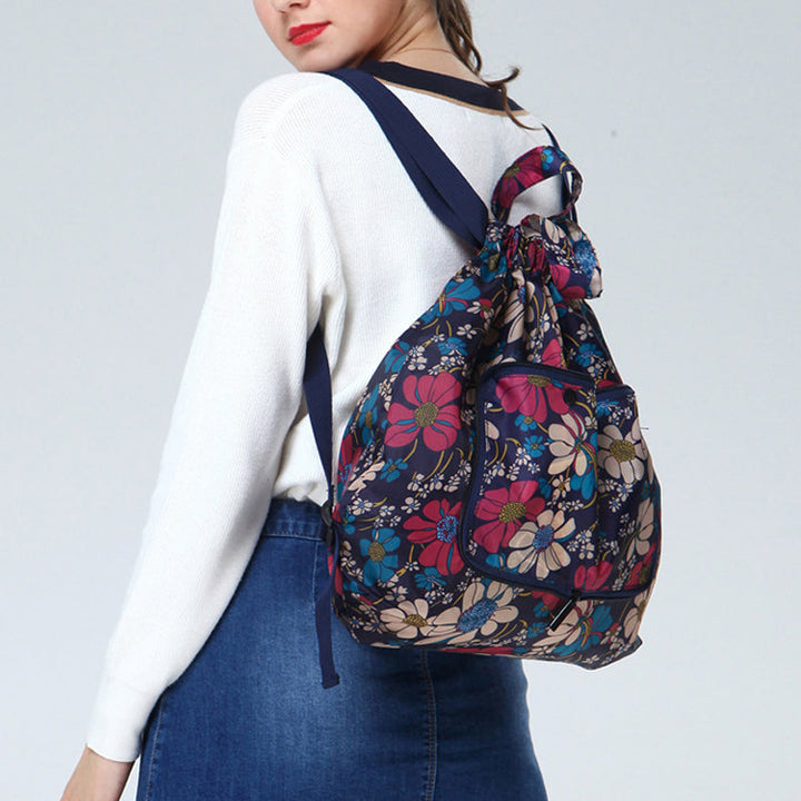 Samlebar trykt nylon ryggsekk med snor | Luvikno