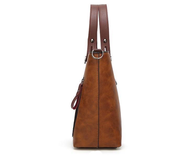 Cera - Dobbel Frontlomme Vintage Tote Håndveske | Luvikno
