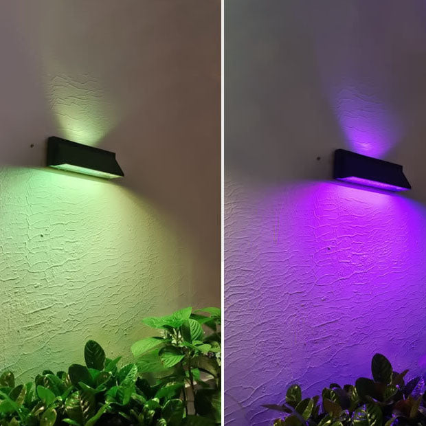 Utendørs solbelyst vanntett rektangulær skrå LED terrassevegglampe | Luvikno