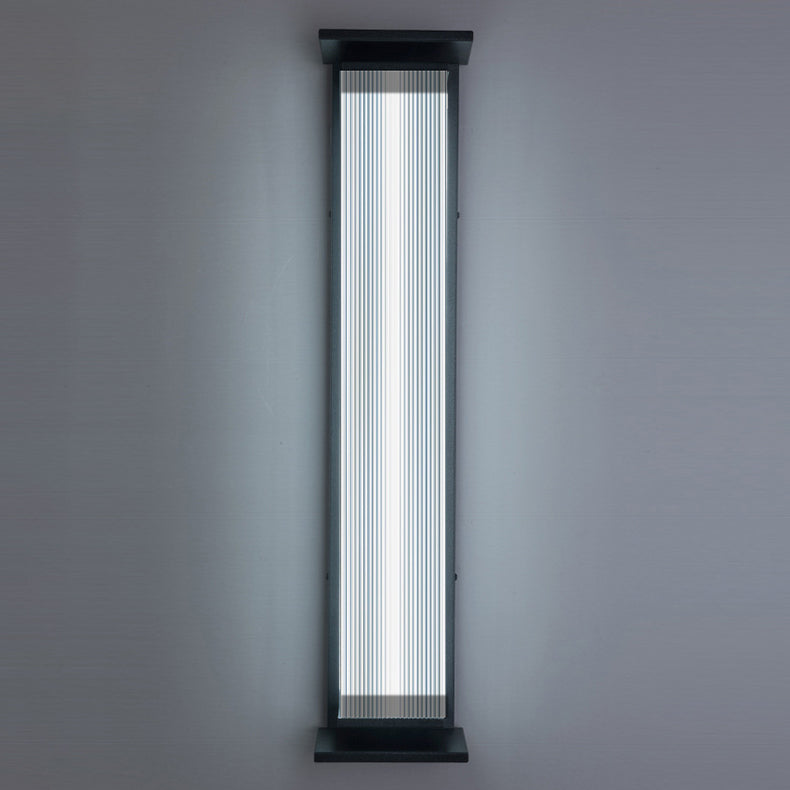 Moderne Minimalistisk Vanntett Rektangulær Rustfritt Stål Akryl LED Vegglygte Lampe For Utendørs Patio | Luvikno