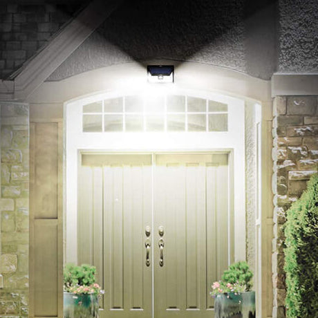 Utendørs solarpanel trapezoid kroppsensor vanntett LED patio vegglampe | Luvikno