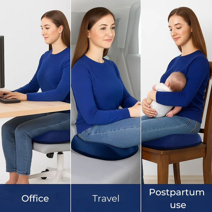 SitRelief | Donut Setepute – Halebein & Hemoroide Lette – Minne Skum – Vaskbar Deksel – Kontor, Reise, Postpartum Bruk Luvikno