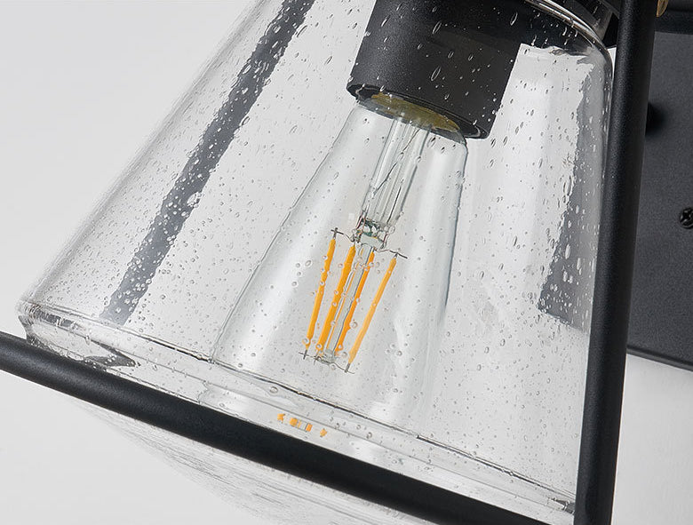 Vanntett Glass Cone Shade 1-Lys Utendørs Vegglampe | Luvikno