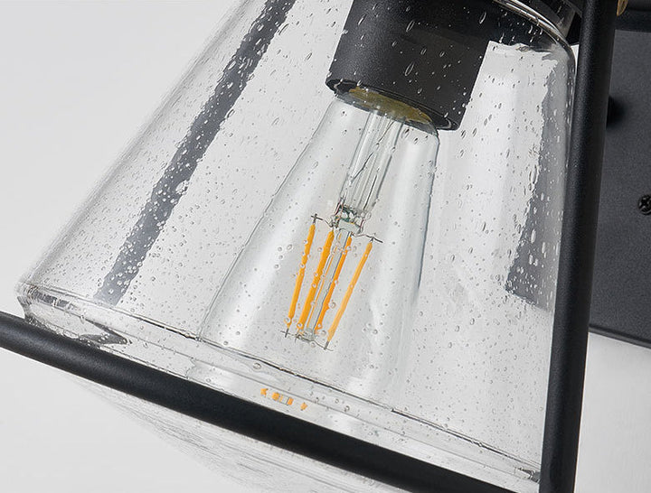 Vanntett Glass Cone Shade 1-Lys Utendørs Vegglampe | Luvikno