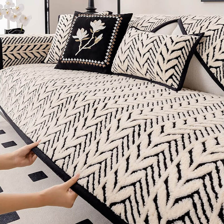Premium Varm Hveteøre Plush Anti-Slip Sofa Deksel | Luvikno