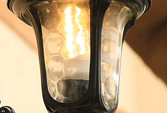 Europeisk Retro Vanntett Steinmønster Glasslampeskjerm 1-Lys Utendørs Vegglampe | Luvikno