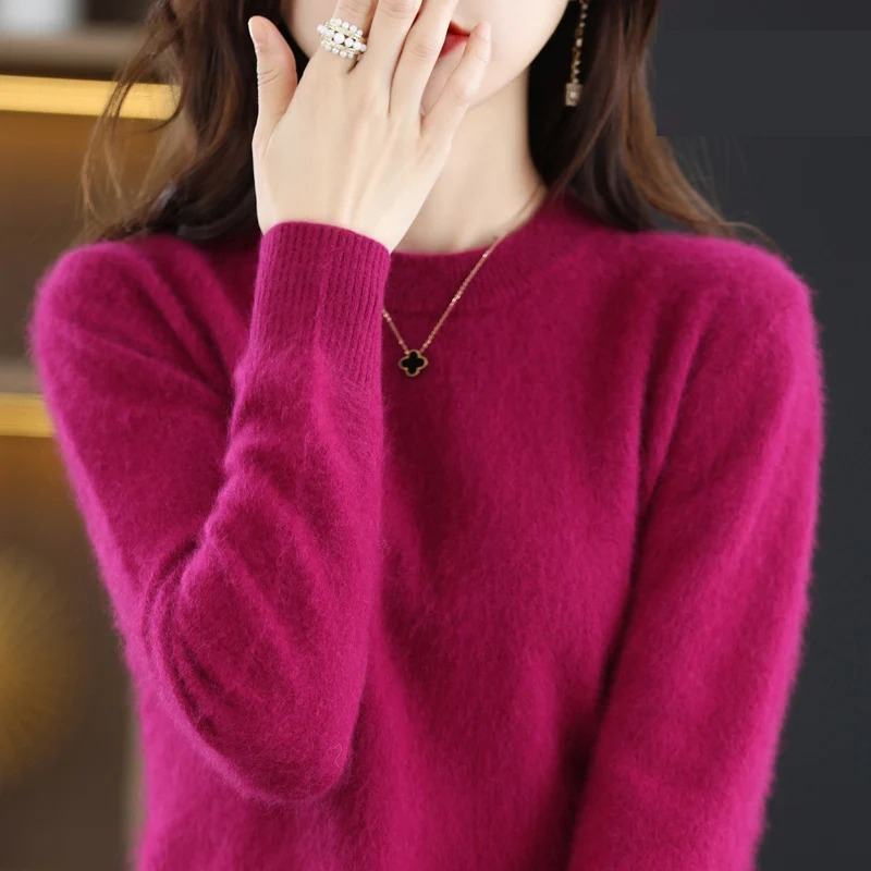 Luvik | Kasmir Neule Naiset Luksusmainen Pyöreä Kaula-aukko, Pehmeä & Muodikas