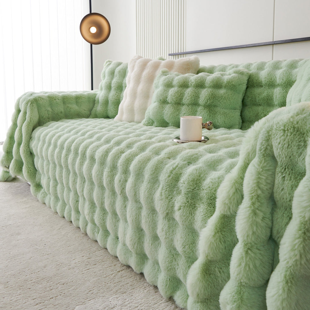 Luksus Ripple Faux Fur Sofa Deksel - Moderne, Stilig & Holdbar Sofa Beskyttelse | Luvikno