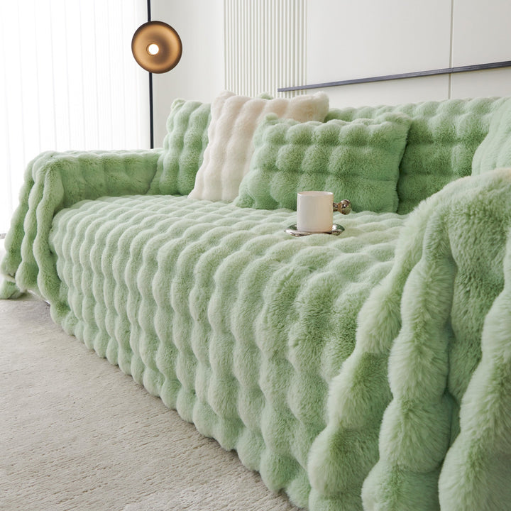 Luksus Ripple Faux Fur Sofa Deksel - Moderne, Stilig & Holdbar Sofa Beskyttelse | Luvikno