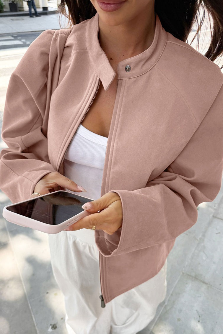 Luvik | Kauluksessa Suede Pitkähihaisella Takilla