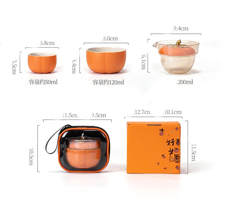 Mini Pumpkin Keramisk Tekanne Sett | Luvikno