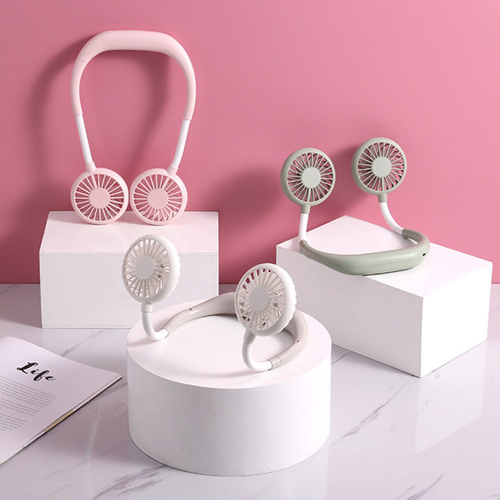 Unisex nan tragbar gjenoppladbar dobbel nakkefan med stille børsteløse motorer og fleksible svanehalser Luvikno