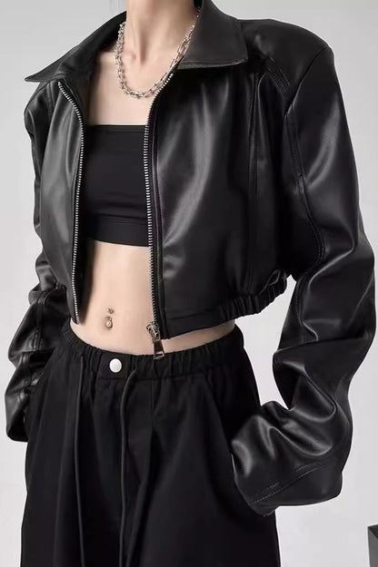 Luvik | Down Collar Biker Lyhyet Takki