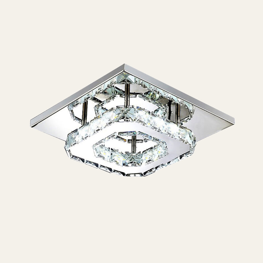 Taklampe Krystall LED Moderne Innfelt Armatur Luvikno