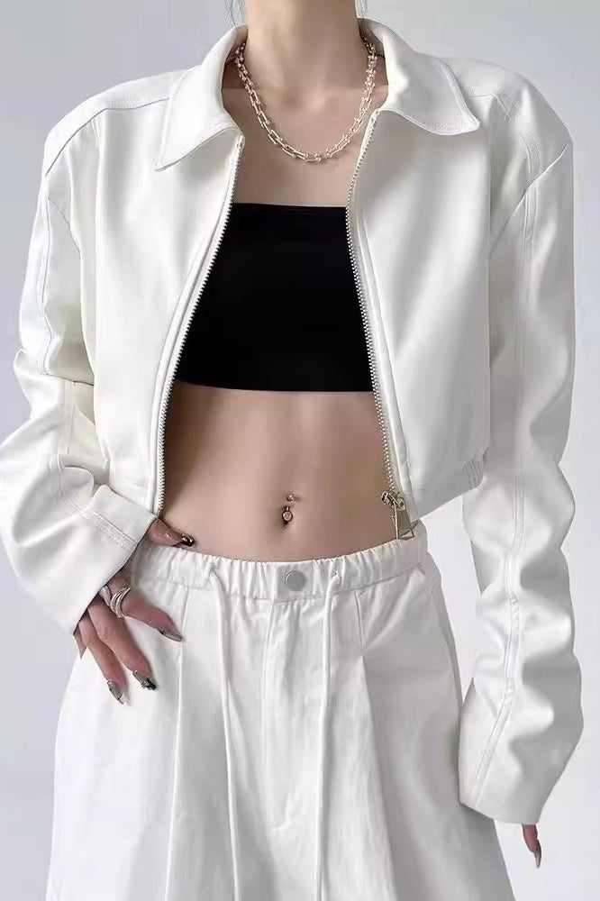 Luvik | Down Collar Biker Lyhyet Takki