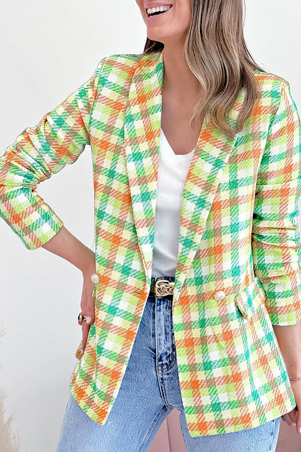 Luvik | Painetut olkalaukut kaksinkertainen nappi rento takki