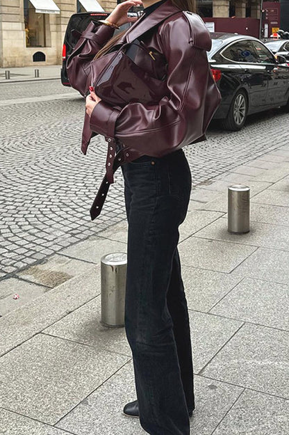 Luvik | PU Nahkamoottoripyörätakki