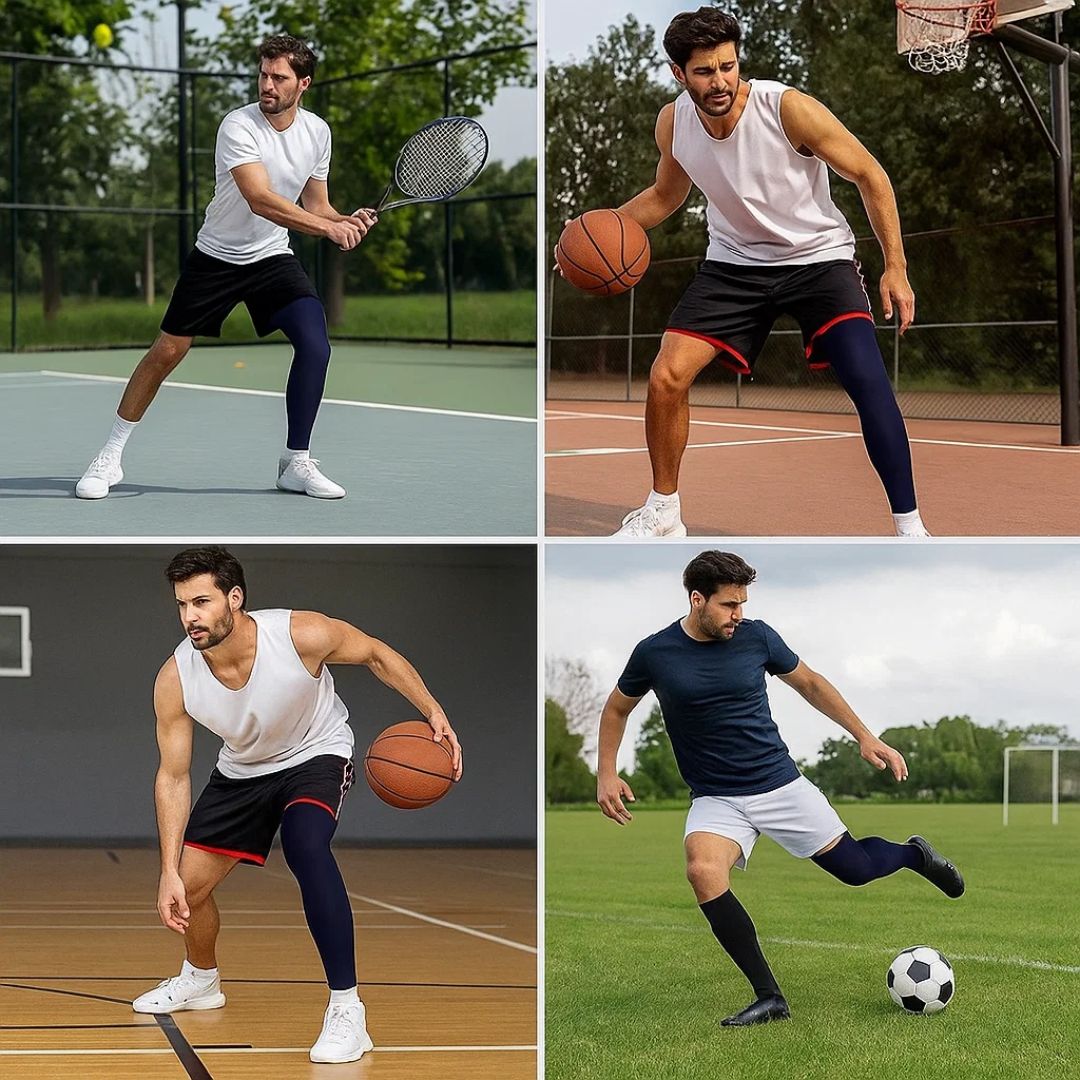 FlexiRelief | Full Leg Compression Sleeve – Knee Support – Graduert Trykk – Smertelindring – Gjenoppretting – Hevelse Reduksjon Luvikno