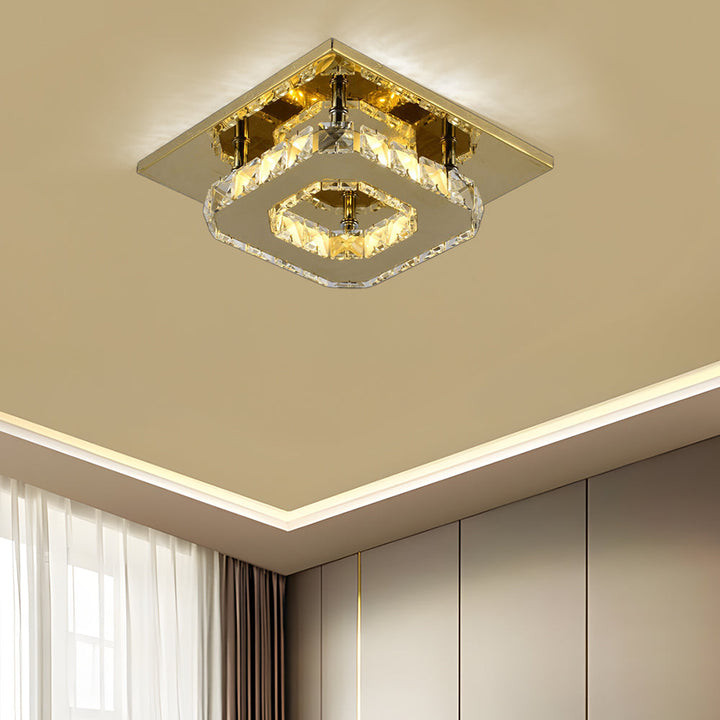 Taklampe Krystall LED Moderne Innfelt Armatur Luvikno