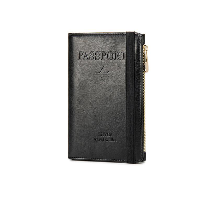 Men's Leather Passport Wallet with RFID Blocking | Luvikno