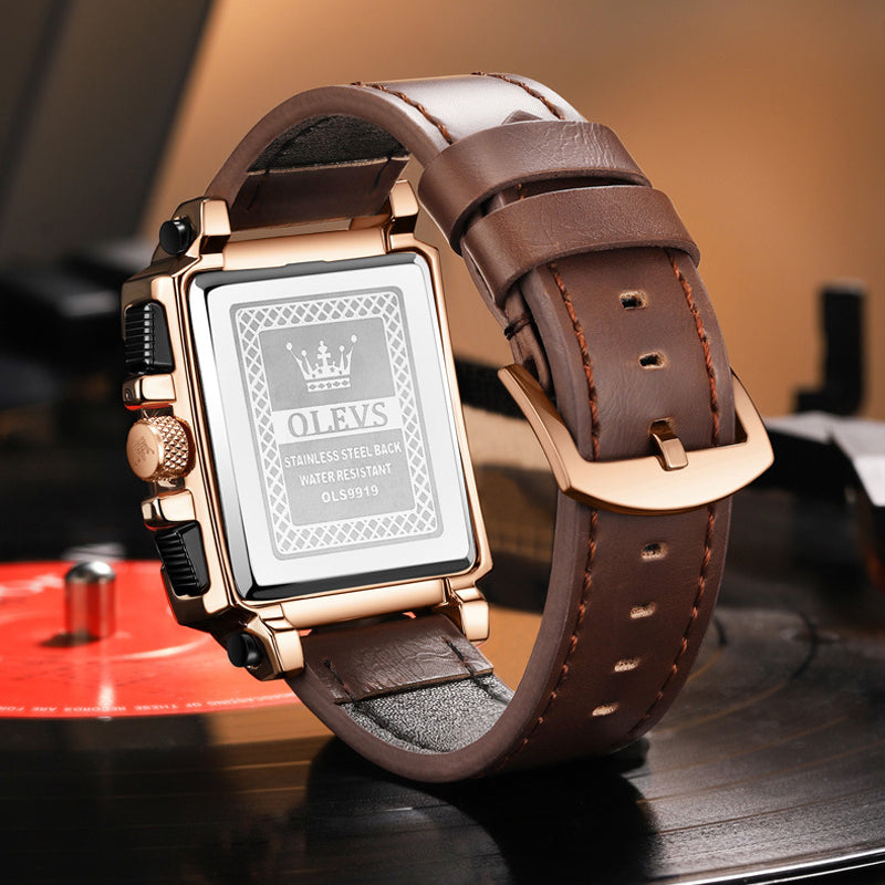 Olevs® Luminous Luxury Square Business Automatic Mechanical Watch | Luvikno