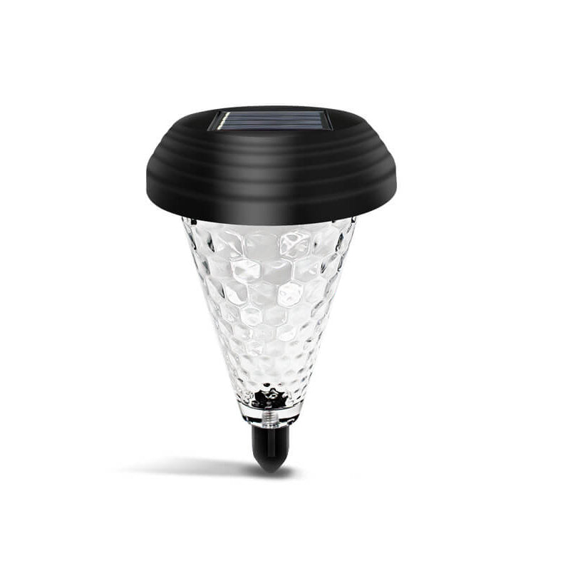 Moderne Solar Glass Cone LED Utendørs Hage Bakkeinnsatts Landskapslys | Luvikno