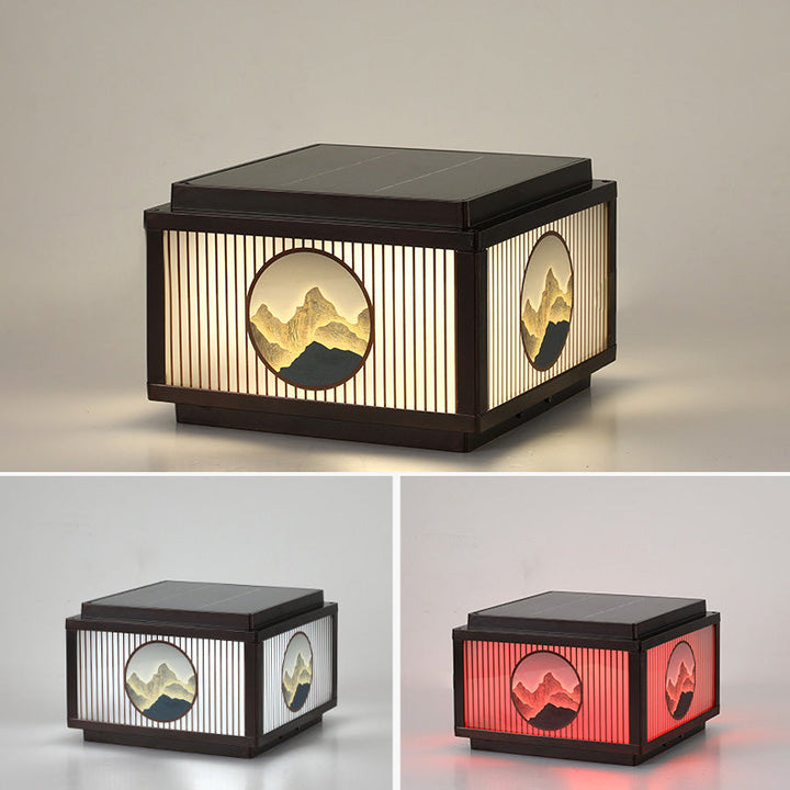 Moderne minimalistiske solvanntette firkantede aluminiums glass LED post hodelys for hage | Luvikno